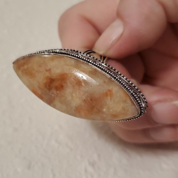New Huge Sunstone 925 Silver Statement Ring. - Picture 12 of 14